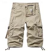 billige Klassisk-Herre Taktiske shorts Capri Cargo Shorts Cargoshorts Capri-bukser Shorts til turbruk Knapper Multi lomme عادي Anvendelig Kalv lengde utendørs Daglig Ut på byen Mote Klassisk Sjø blå Svart