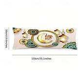 baratos Capa de almofada de férias-Eid mubarak ramadan capa de almofada decorativa, 1 peça, capa de almofada macia, fronha para quarto, sala de estar, sofá, cadeira