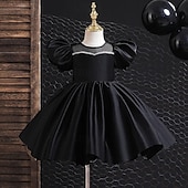 cheap Party Dresses-Toddler Girls&#039; Party Dress Sequin Short Sleeve Performance Mesh Cute Princess Polyester Above Knee Sheath Dress Tulle Dress Summer Spring Fall 3-7 Years Silver Black White