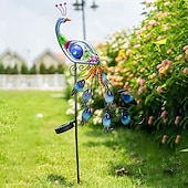 cheap Landscape Lights-Solar Garden Lights Outdoor Metal Peacock Garden Decor Solar Path Light Stakes IP65 Waterproof Landscape Light for Outdoor Yard Walkway Patio Lawn Ornaments