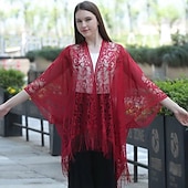 cheap Shawls-Shawls Women&#039;s Wrap Elegant Bridal Sleeveless Polyester Wedding Wraps With Pure Color For Party Spring &amp; Summer
