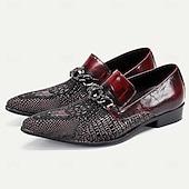 billiga Premium läder Loafers-Herr Tofflor och Slip-Ons Klänningslakor Läder Italienskt fullkornigt kohud Bekväm Halksäker Loafers Mörkbrun