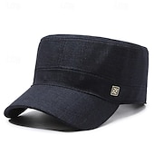 levne Pánské klobouky-Pánské Unisex PLacatá čepice Kšiltovka Vojenská čepice Kadetský klobouk Černá Námořnická modř Polyester Vinobraní Módní Na běžné nošení ulice Denní Bez vzoru Nastavitelná Prodyšné