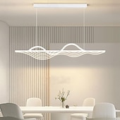 economico Luci a sospensione-lampada a sospensione a led lampade a sospensione lineari dimmerabili a striscia lunga lampade a sospensione in metallo bianco con paralume in acrilico 1 luce 100 cm caffè da cucina 110-240v solo