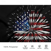 お買い得  独立記念日-アメリカ独立記念日 男性用 アメリカの国旗 退役軍人 ポロシャツ ゴルフシャツ 半袖 ポロシャツ 襟付きシャツ ストリートウェア バケーションウェア パーティー衣装 ボタン 3Dプリント 春夏 ブラック