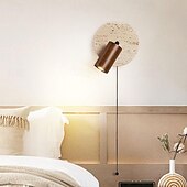 cheap Indoor Wall Lights-LED Wall Light Modern Pull Chain Stone E27 Wall Lamps Creative Wall Sconces Adjustable Nordic for Bedroom, Living Room, Bedside, Corridor Wall Sconces