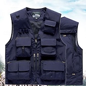 preiswerte Westen-Herren Anglerweste Weste für Wanderer Ärmellos Oberbekleidung Außen Wasserdicht Atmungsaktiv Schnelltrocknend Tasche Polyester Dunkelgrau Schwarz Armeegrün Camping / Wandern / Höhlenforschung