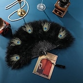 cheap Accessories and More-Retro Vintage Roaring 20s 1920s Feather Fan The Great Gatsby Flapper Girl Wedding Guest Feather Women&#039;s Halloween Carnival Masquerade Party / Evening Wedding Reception Bachelorette Party Adults More