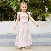 cheap Casual Dresses-Mommy and Me Dresses Graphic Home Pink Sleeveless Knee-length Mommy And Me Outfits Daily Matching Outfits