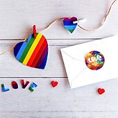 olcso Pride felvonulás dec-szivárvány fesztivál büszkeség hónap elvtársak 180db ajándék levél pecsét matricák dekoratív kellékek parti kellékek