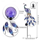 cheap Landscape Lights-Solar Garden Lights Outdoor Metal Peacock Garden Decor Solar Path Light Stakes IP65 Waterproof Landscape Light for Outdoor Yard Walkway Patio Lawn Ornaments