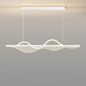 economico Luci a sospensione-lampada a sospensione a led lampade a sospensione lineari dimmerabili a striscia lunga lampade a sospensione in metallo bianco con paralume in acrilico 1 luce 100 cm caffè da cucina 110-240v solo