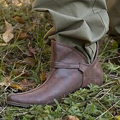 cheap Footwear-Vintage Medieval Renaissance Shoes Flat Jazz Boots Turn Shoes Pirate Viking Ranger Solid Colored Men&#039;s Women&#039;s Unisex Celtic Pirate Fantasy Halloween Carnival Masquerade Casual Daily LARP Ren Faire