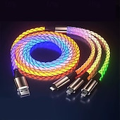 abordables Cables para móviles-Cable de carga múltiple 66W 3,9 pies USB A a USB C USB C a USB C 2.1 A Cable de Carga Carga rápida Alta transferencia de datos nailon trenzado 3 en 1 Tacto Suave Para iPad Samsung Xiaomi Accesorio
