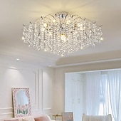 economico Lampadari-lampadario a led 42/50/60/80/100 cm 5/8/10/12/15 lampadina non inclusa finitura elettrolitica cristallo metallo stile moderno contemporaneo camera da letto sala da pranzo mini sospensione 110-240 v