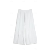 cheap Classic-Men&#039;s Culottes Wide Leg Linen Pants Trousers Summer Pants Patchwork Drawstring Elastic Waist Plain Comfort Breathable Casual Daily Holiday Fashion Classic Style Black White