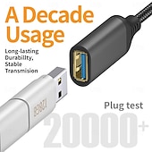 お買い得  スマホケーブル-ナイロン編組 USB 3.0 オス - メス 高速伝送データ ケーブル コンピューター ハード ドライブ カメラ プリンター 延長ケーブル
