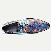 preiswerte Elementare Anzugschuhe-Herren Abendschuhe Abendschuhe Schlangenhaut Schuhe Leder Italienisches vollnarbiges Rindsleder Komfortabel Rutschfest Schnürsenkel Blau