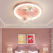 baratos Candeeiros Ventoinhas de Teto-Ventilador de teto com luz led, 1 luz, 50 cm, regulável, astronauta, acrílico, quarto de bebê, brinquedo, moderno, 110-240v, apenas regulável com controle remoto