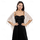 billige Sjal-Sjale Sjal til kvinner Elegant Brude Ermeløs Polyester Bryllup Wrap Med Ren Farge Til Fest Vår sommer