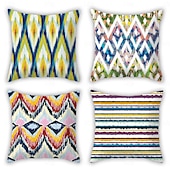 cheap Boho Style-Bohemian Decorative Toss Pillows Cover 4PC Soft Square Cushion Case Pillowcase for Bedroom Livingroom Sofa Couch Chair