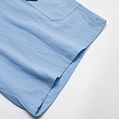 cheap Holiday-Men&#039;s Shorts Linen Shorts Summer Shorts Beach Shorts Drawstring Elastic Waist Multi Pocket Plain Comfort Breathable Short Casual Daily Holiday Fashion Classic Style Azure Black