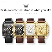 economico Orologi al quarzo-Orologio al quarzo OLEVS da uomo creativo sportivo outdoor moda luminoso calendario cronografo impermeabile in pelle