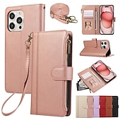 رخيصةأون جرابات آيفون-هاتف غطاء من أجل ايفون 16 آيفون 15 برو ماكس بلس iPhone 14 13 12 11 Pro Max Plus Mini SE غطاء خلفي مع حامل مغناطيس سحاب مكتب  /  الأعمال TPU جلد PU