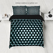 billige Dynetrekk sett-3d honeycomb 3-delt dundynetrekk for hotellsengesett for hjemmet komfortabelt trekk mykt og lett ultrafint fiber 1 dundynetrekk 2 putevar stort sengesett