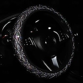 cheap Steering Wheel Covers-FYAUTOPER Car steering wheel cover new flash gold quilted three-dimensional without inner ring tightness 1 PCS