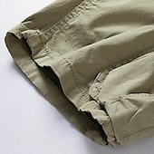 Недорогие Классический-Муж. Шорты-карго Шорты для туризма и прогулок Кулиска Мульти карман Полотняное плетение Повседневные Уличная одежда Шорты-карго Стиль Армейский Зеленый Черный