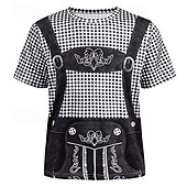 ieftine Îmbrăcăminte grafică-Tricou lederhosen Petrecere Casual Tricou Grafică pentru Bărbați Adulți Imprimare 3D pentru Carnaval Bere Oktoberfest Vacanță Petrecere