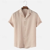 abordables chemise boutonnée pour homme-Homme Chemise Chemise d&#039;été Chemise Décontractée Chemise de Plage Chemise Boutonnée Chemises à rayures Bleu Orange Manche Courte Rayures Col Rabattu Vacances Hawaïen Vêtement Tenue Polyester Mode