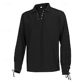 お買い得  トップス-中世 ルネッサンス 17世紀 ブラウス / シャツ ウエストベルト 海賊 バイキング 仮装 男性用 セルティック 海賊 ハロウィーン カーニバル マスカレード 性能 LARP レンフェア 成人 シャツ ウエストベルト