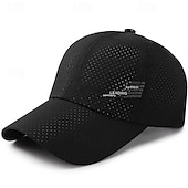preiswerte Herrenhüte-Herren Cap Basecap Sonnenhut Kappe Schwarz Weiß Polyester Modisch Brautkleider schlicht Strasse Täglich Glatt Einstellbar Sonnenschutz Atmungsaktiv