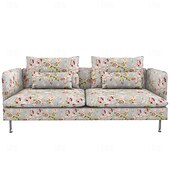 baratos Cobertura de Sofa-Capas de Sofá 100% Algodão Floral Com Estofamento 3 Lugares Com Braços