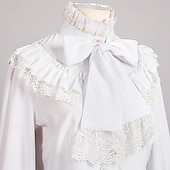 preiswerte Oberteile-Retro Vintage Mittelalterlich Renaissance Bluse / Hemd Pirat Prinzessin Einfarbig Damen Seeräuber königlich Steampunk Halloween Karneval Maskerade Alltagstauglich Erwachsene Hemd
