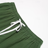 baratos Clássico-Homens Calção Shorts de linho Shorts de verão Bolsos Com Cordão Cintura elástica Tecido Conforto Respirável Curto Casual Diário Feriado Moda Estilo Clássico Preto Branco