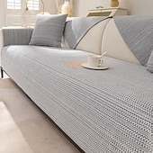 cheap Sofa Blanket-Cotton Linen Sofa Cushion Fabric Anti-slip Cooling Seat Cushion Full Cover Cloth Sofa Cover Cloth L Shaped Sofa Cushion Set