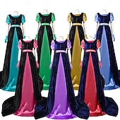 levne Středověk-Retro Středověké Renesanční Šaty Plesové Kate Sharma Maškarní kostým Dámské předvečer Všech svatých Karneval Plesová maškaráda Výkon Párty Podium Dospělí Šaty