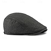 billige Men's Hats-Men's Flat Cap Ascot Hat Newsboy Hat Camel Brown Polyester Fashion Casual Street Daily Plain Adjustable Sunscreen Breathable