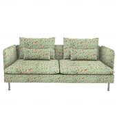baratos Cobertura de Sofa-Capas de Sofá 100% Algodão Floral Com Estofamento 3 Lugares Com Braços
