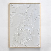 abordables Peintures Abstraites-peint à la main 3d texturé blanc peinture abstraite sur toile 3d texturé art mural boho moderne toile art salon décor pattle couteau peinture à l&#039;huile décor à la maison hôtel pièce d&#039;art