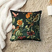 baratos estilo animal-Capa de almofada decorativa com flores vintage, 2 peças, capa de almofada quadrada macia para quarto, sala de estar, sofá, cadeira