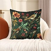 baratos estilo animal-Capa de almofada decorativa com flores vintage, 2 peças, capa de almofada quadrada macia para quarto, sala de estar, sofá, cadeira