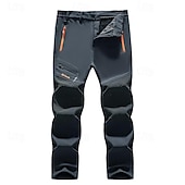 cheap Bottoms-Men&#039;s Fleece Lined Pants Waterproof Hiking Pants Trousers Softshell Pants Winter Outdoor Thermal Warm Windproof Breathable Elastic Waist Fleece Bottoms Army Navy Grey Black Hunting Fishing Skiing