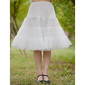 cheap Petticoat-Princess Lolita 1950s Knee Length Petticoat Hoop Skirt Tutu Under Skirt Solid Colored Women&#039;s Bachelorette Party Petticoat