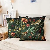 baratos estilo animal-Capa de almofada decorativa com flores vintage, 2 peças, capa de almofada quadrada macia para quarto, sala de estar, sofá, cadeira