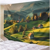 tanie gobelin krajobrazowy-wiejski krajobraz wiszący gobelin sztuka ścienna duży gobelin mural wystrój fotografia tło koc zasłona strona główna sypialnia dekoracja salonu
