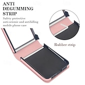 levne Pouzdra pro Samsung-telefon Carcasă Pro Samsung Galaxy Z Flip 6 Z Flip 5 Z Flip 4 Z Flip 3 Zadní kryt Slot pro kartu Prstencová spona Nárazuvzdorné Retro TPU Kov PU kůže